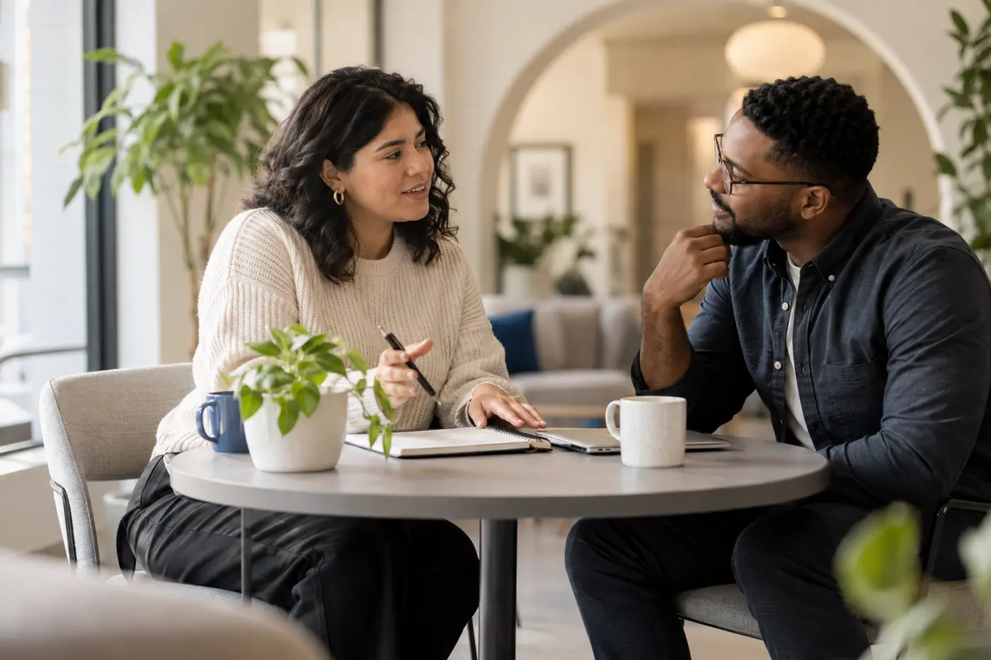 A job seeker speaking with a human career support specialist
